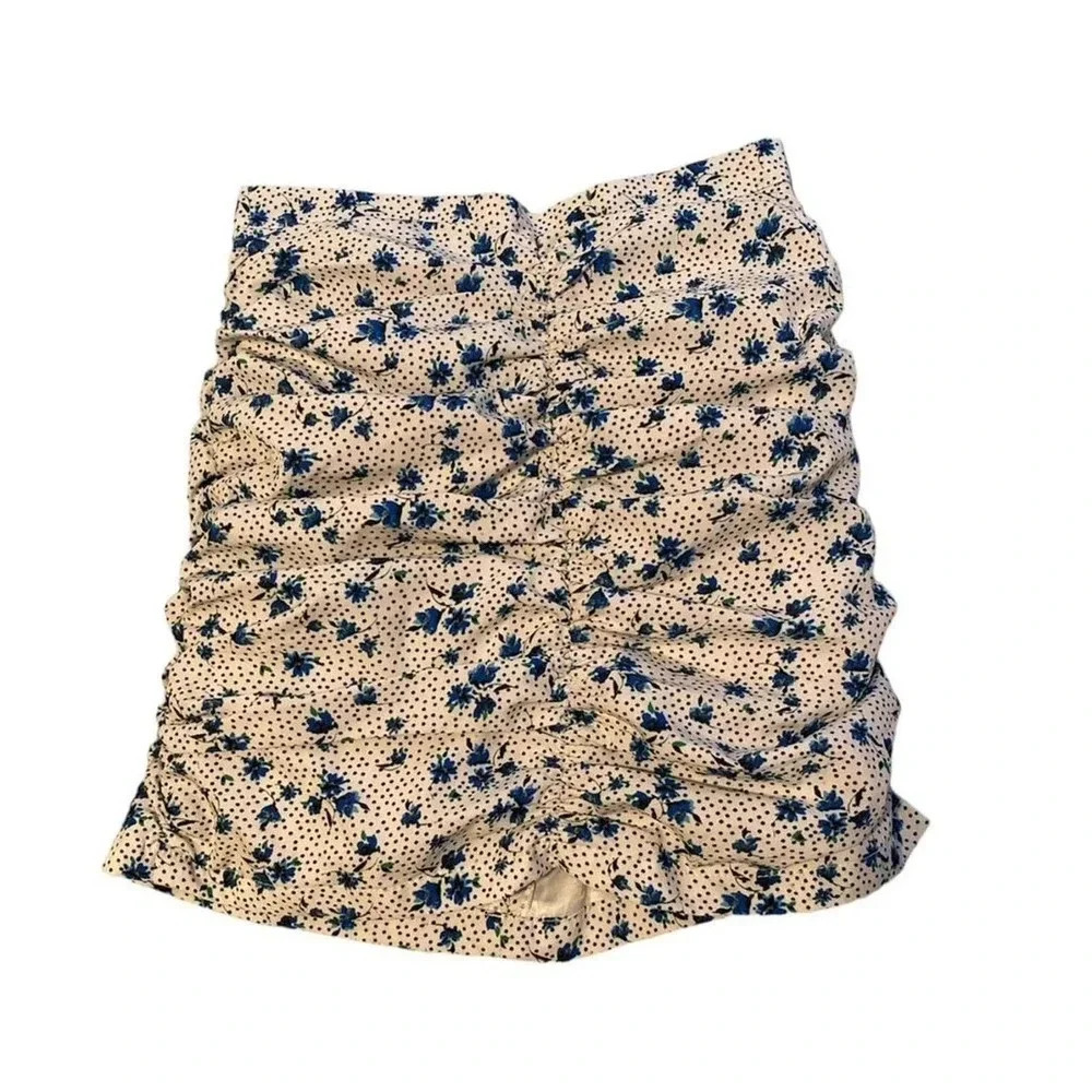 white ruffled bodycon small floral skirt women Fairycore Girlhoodcore feminine